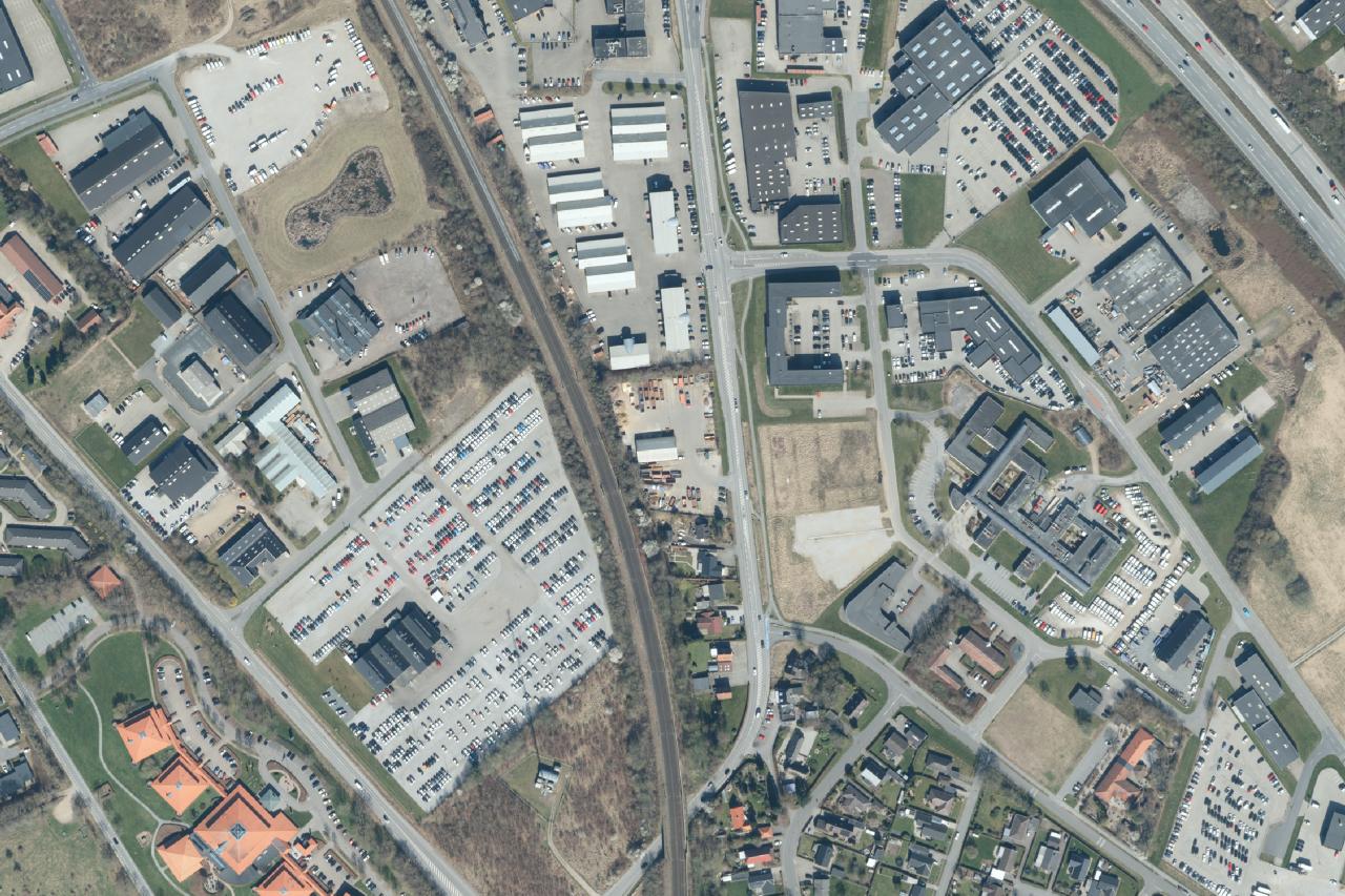 Luftfoto over Snoghøjgårdparken i Fredericia