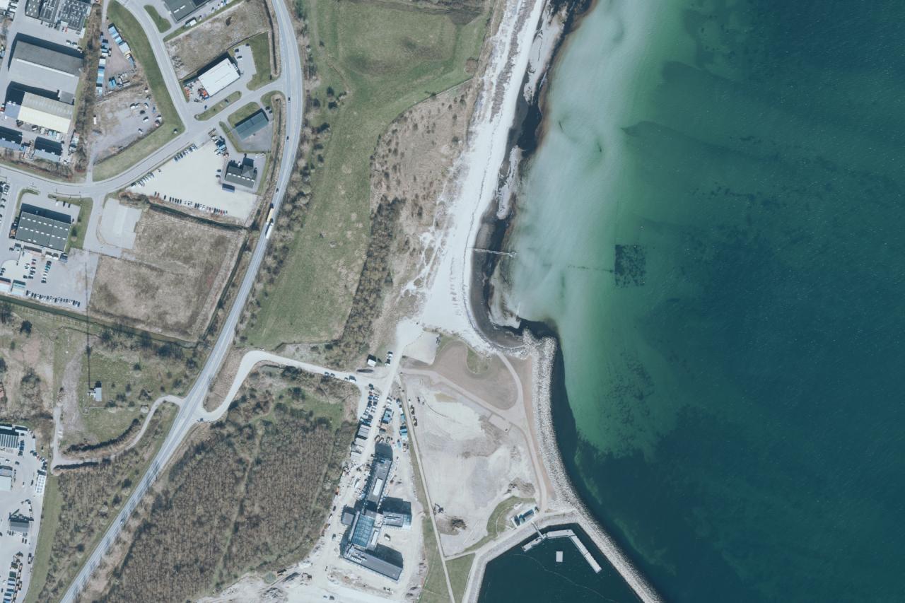 Luftfoto over Køge Nordstrand i Køge