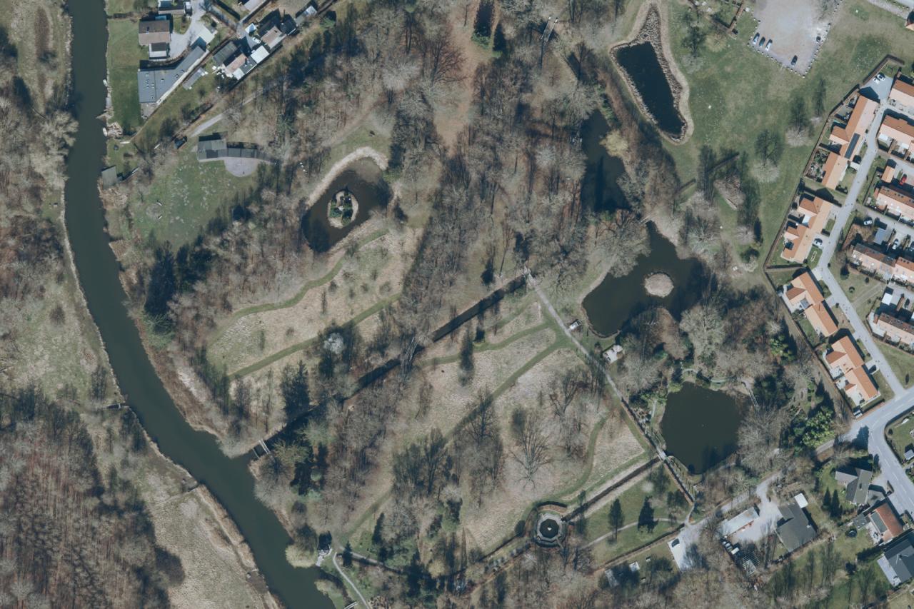Luftfoto over Solgårdsparken i Køge