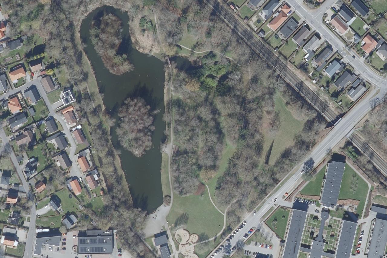 Luftfoto over Doktorparken i Randers