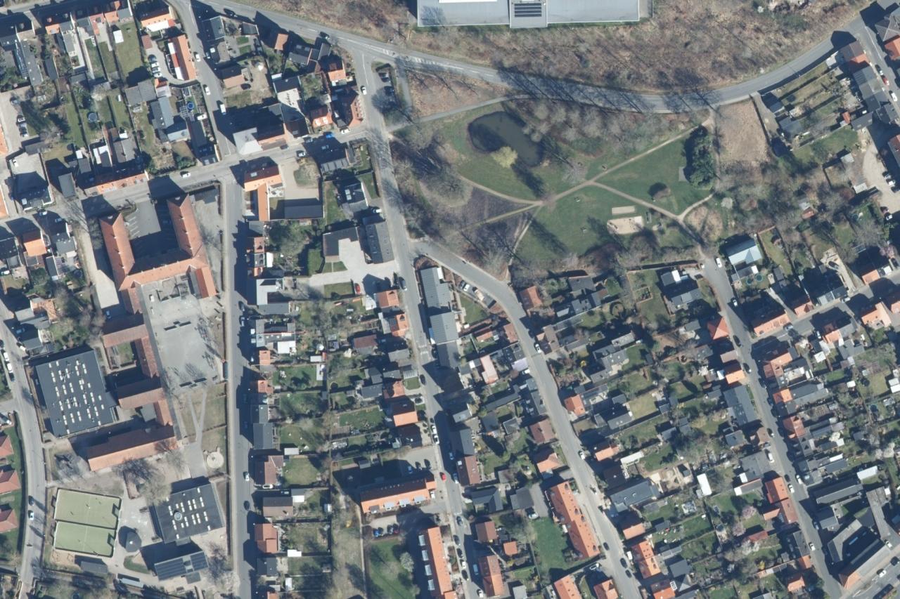 Luftfoto over Fællesparken i Silkeborg